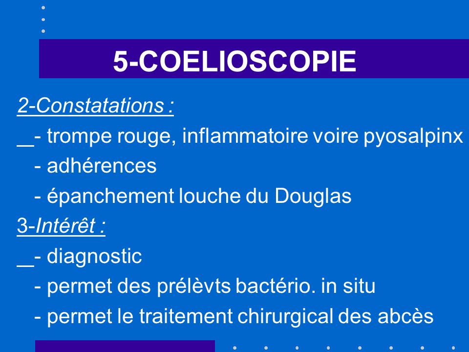 5-COELIOSCOPIE 2-Constatations :