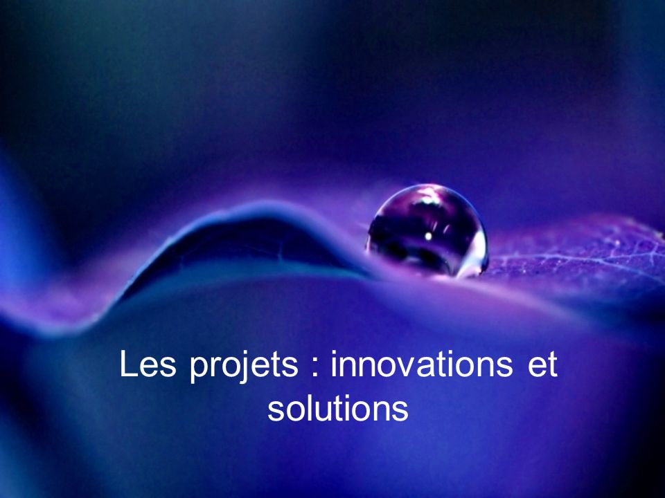 Les projets : innovations et solutions