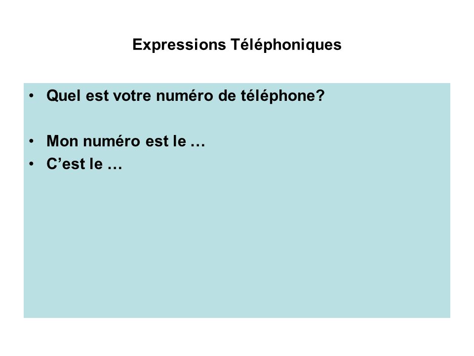 Expressions Téléphoniques