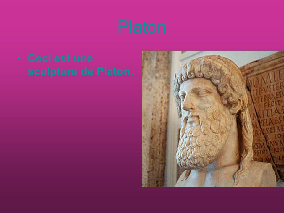 Platon Ceci est une sculpture de Platon.