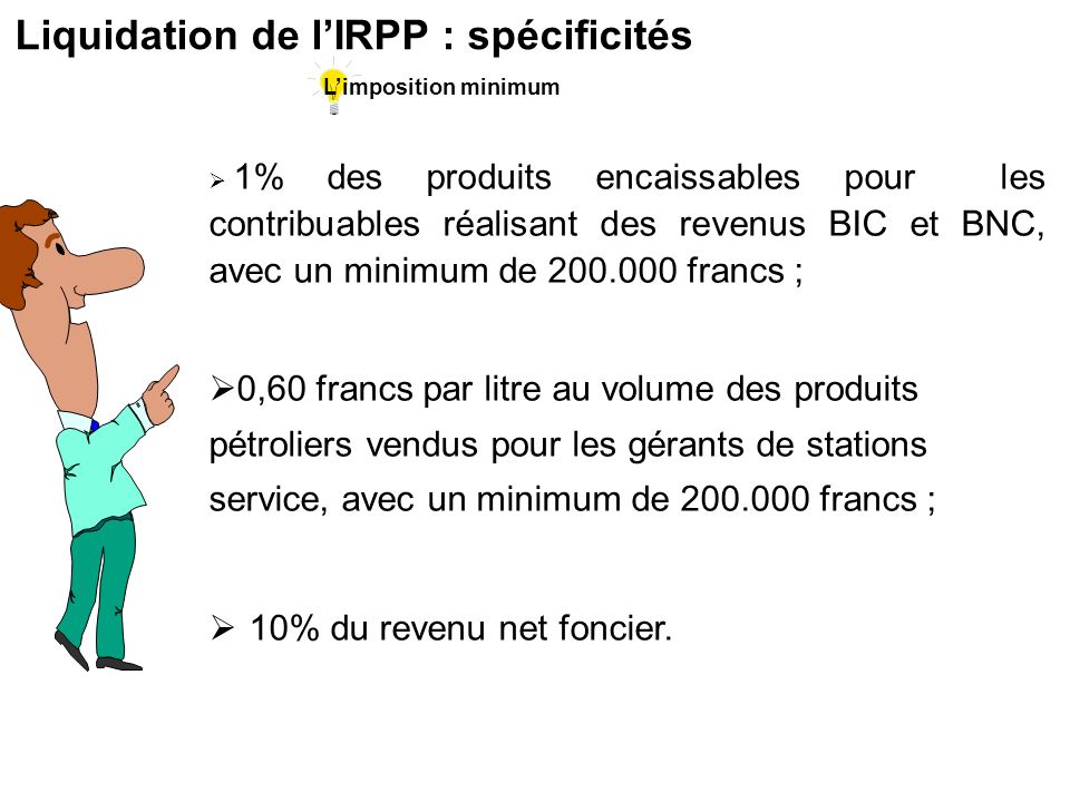 Liquidation de l’IRPP : spécificités