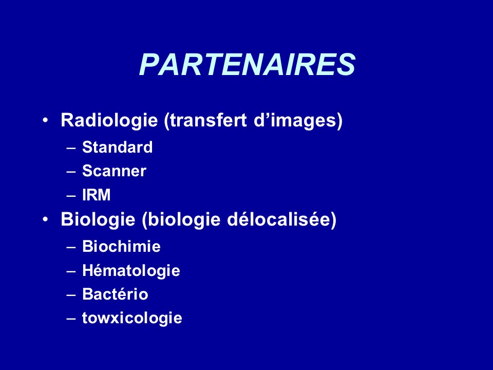 PARTENAIRES Radiologie (transfert d’images)‏