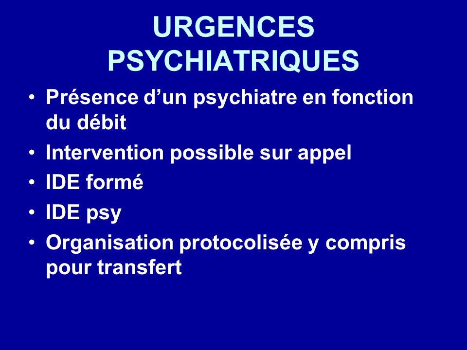 URGENCES PSYCHIATRIQUES