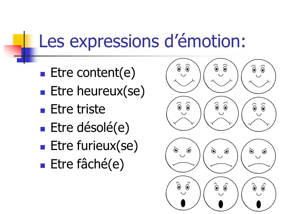 Les expressions d’émotion: