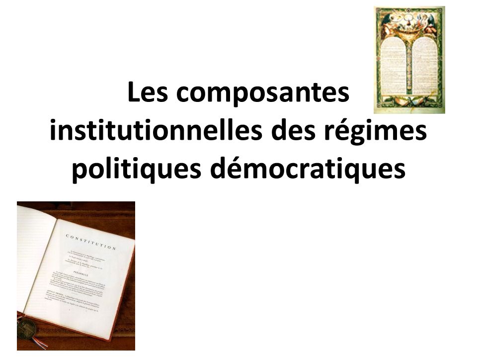 Les composantes institutionnelles des régimes politiques démocratiques