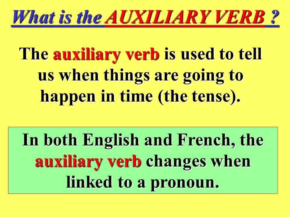 What is the AUXILIARY VERB