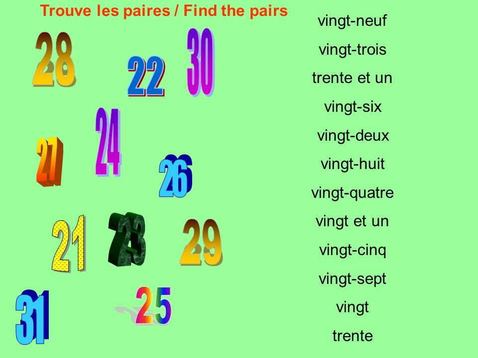 Trouve les paires / Find the pairs