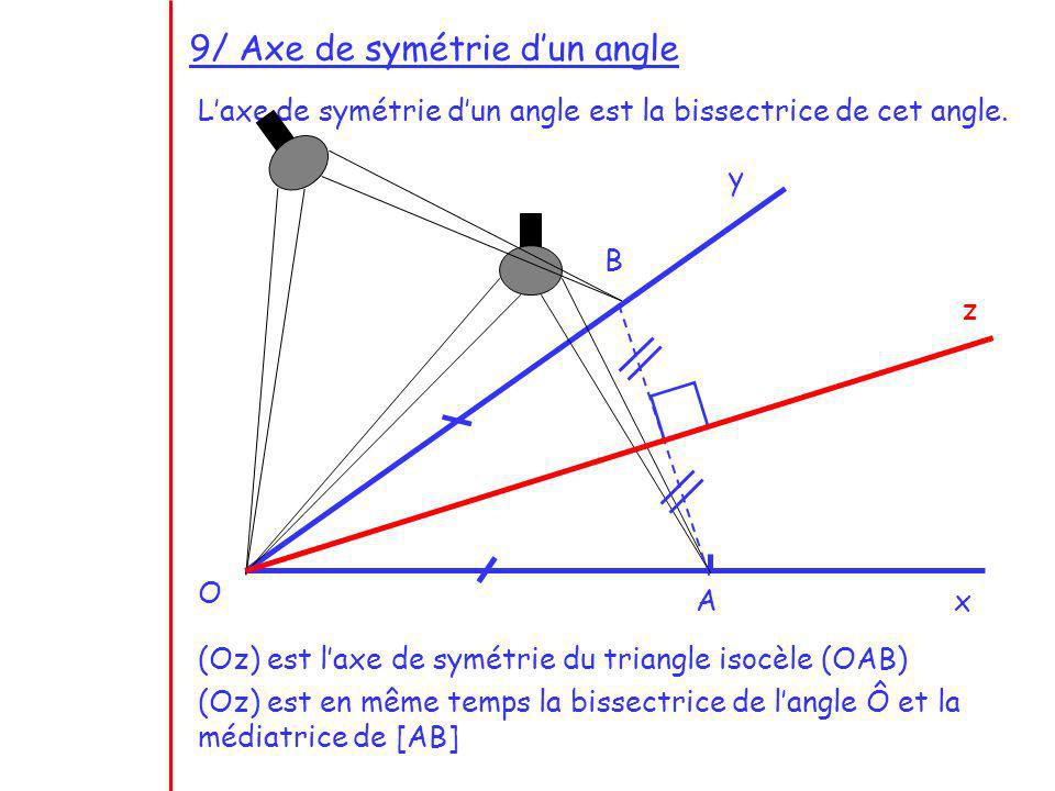 9/ Axe de symétrie d’un angle