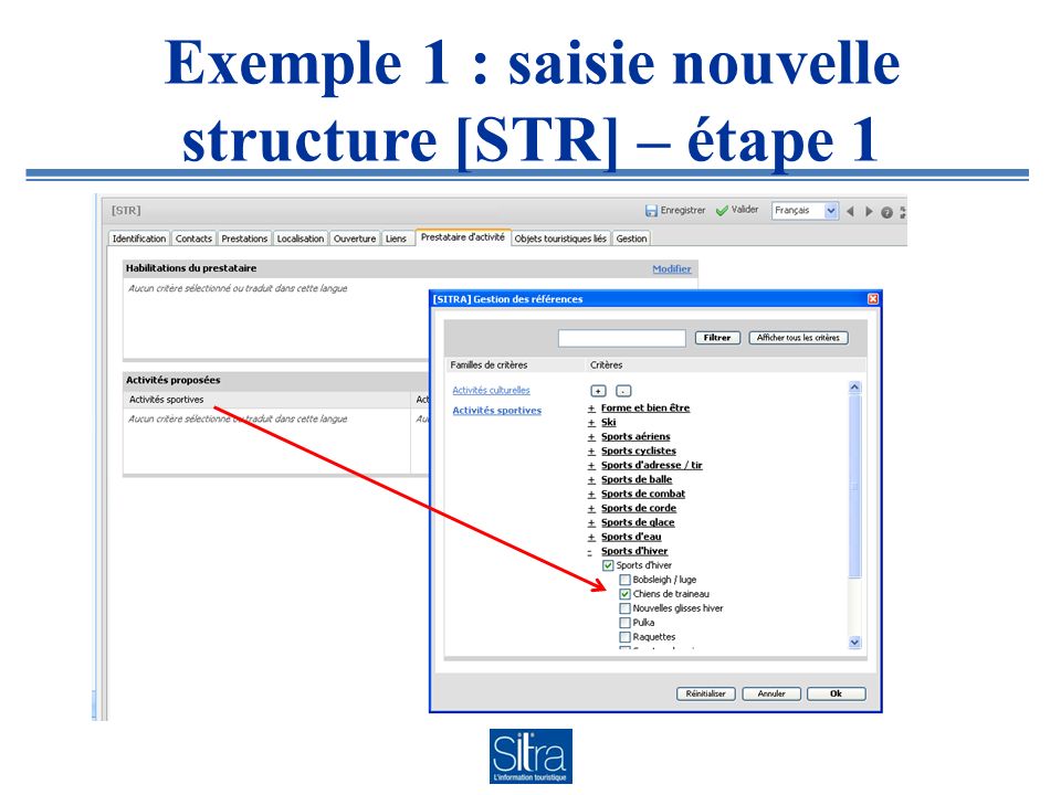 Exemple 1 : saisie nouvelle structure [STR] – étape 1
