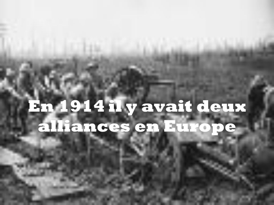 En 1914 il y avait deux alliances en Europe