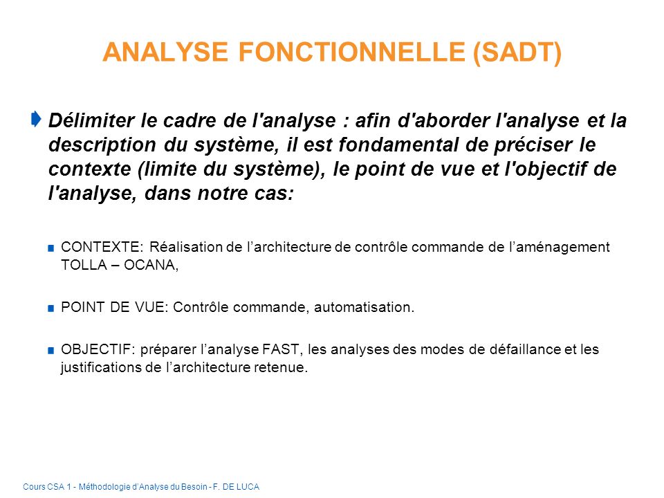 ANALYSE FONCTIONNELLE (SADT)