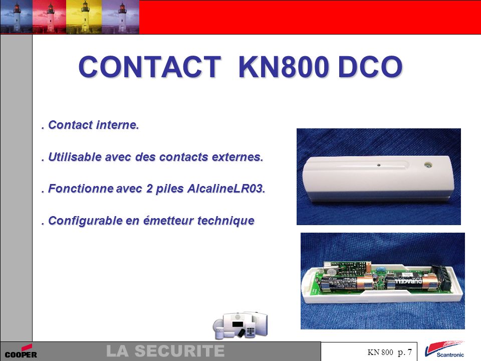 CONTACT KN800 DCO . Contact interne.