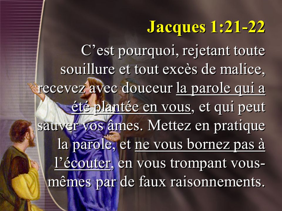 Jacques 1:21-22