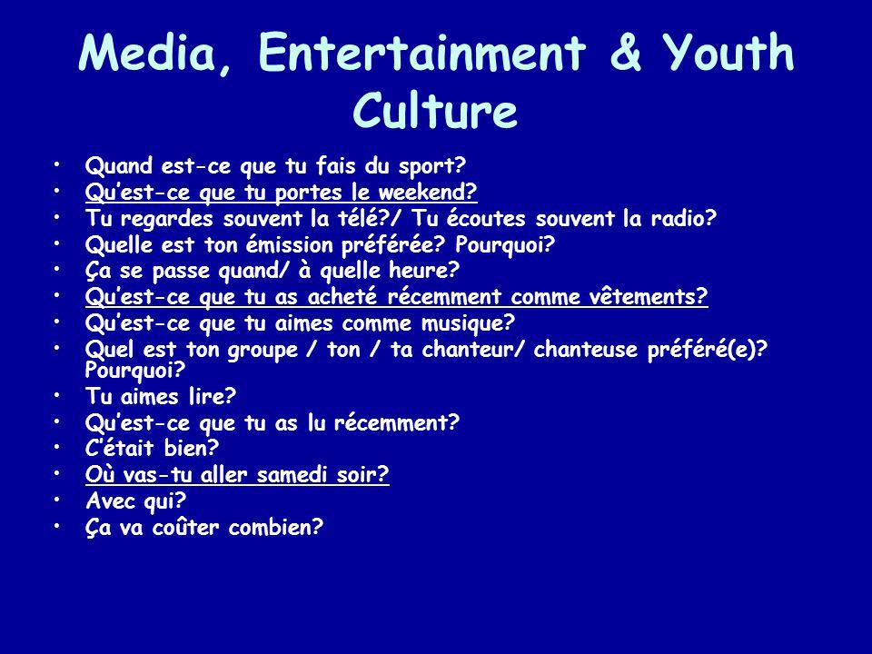 Media, Entertainment & Youth Culture
