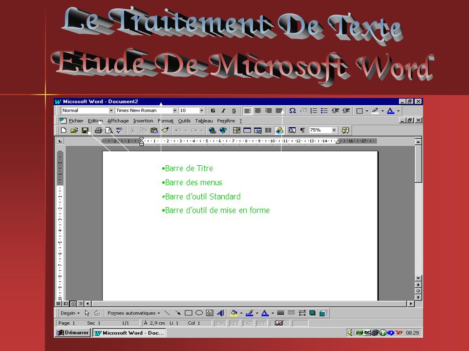 Etude De Microsoft Word