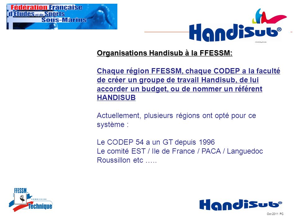 Organisations Handisub à la FFESSM: