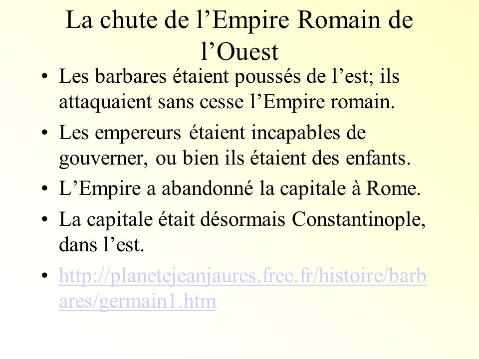 La chute de l’Empire Romain de l’Ouest
