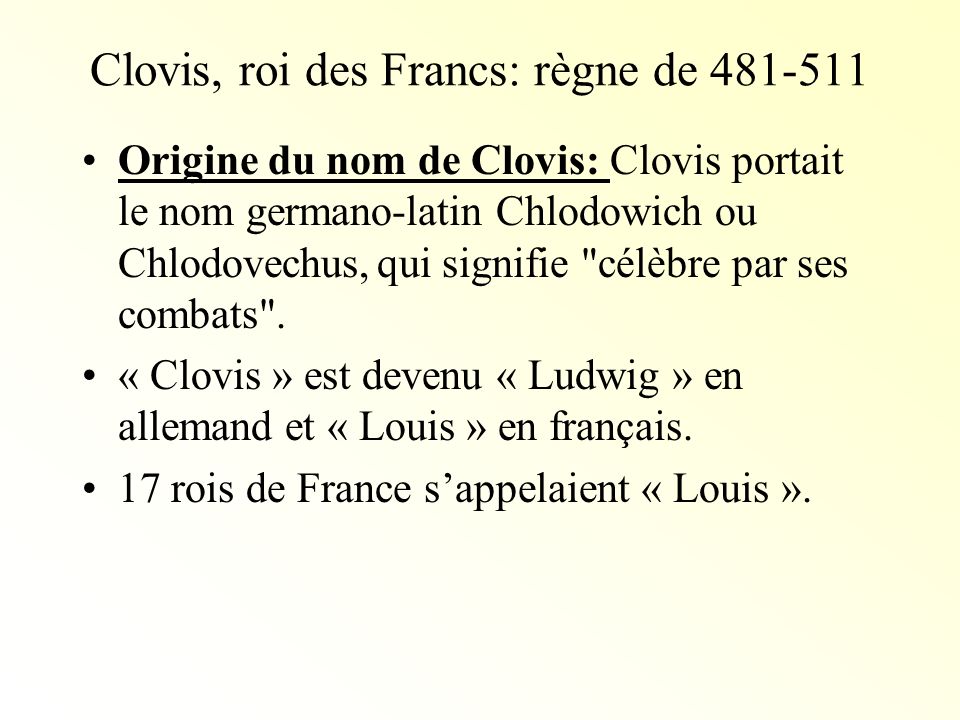 Clovis, roi des Francs: règne de