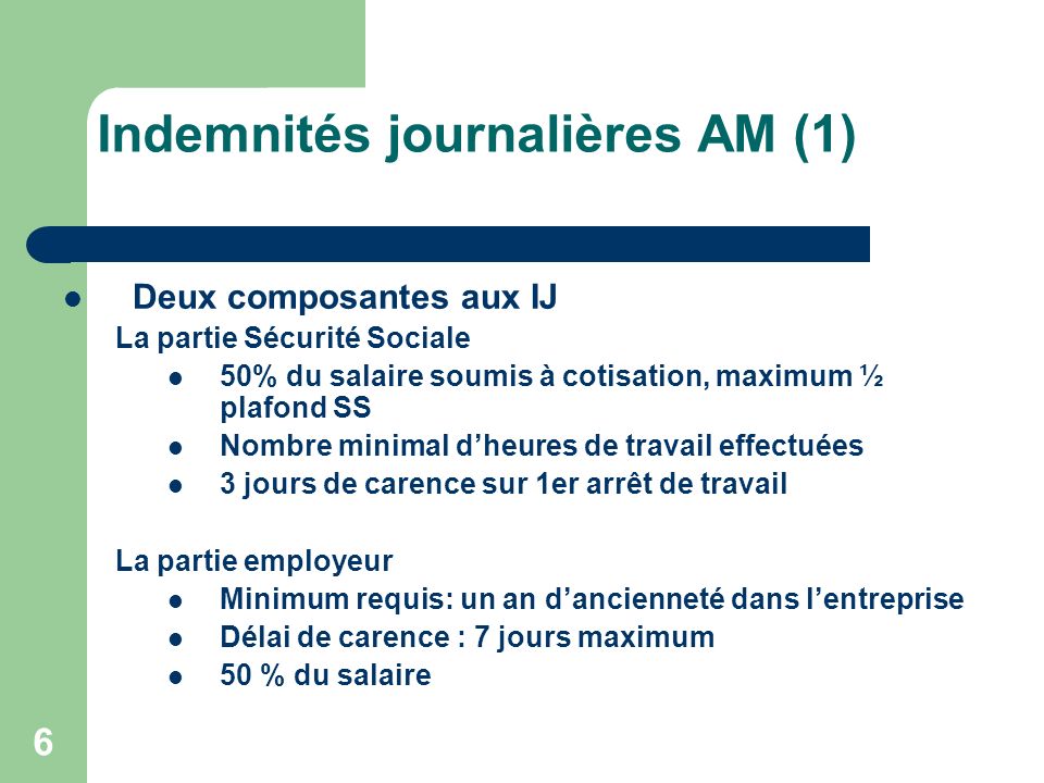 Indemnités journalières AM (1)