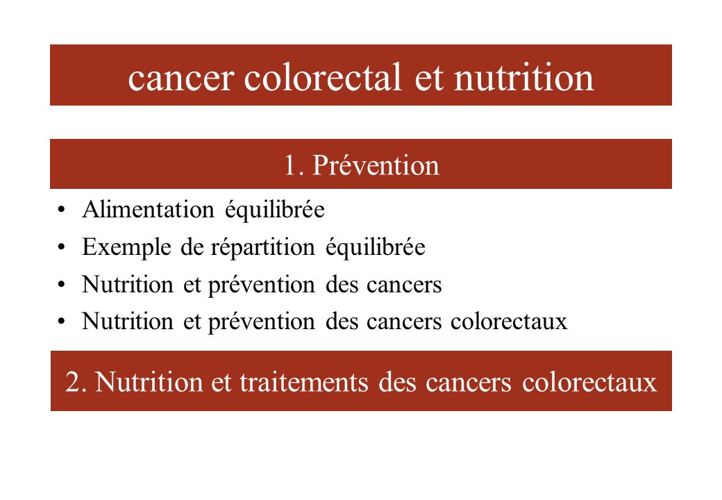 cancer colorectal et nutrition