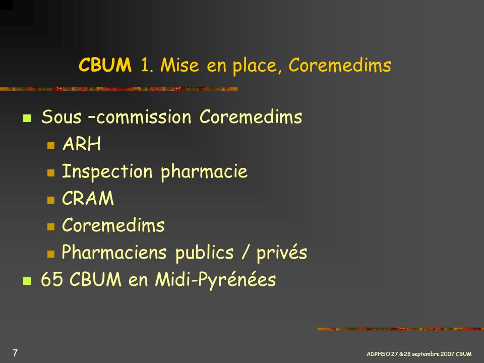 CBUM 1. Mise en place, Coremedims