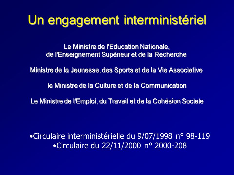 Circulaire interministérielle du 9/07/1998 n°