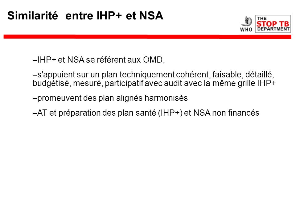 Similarité entre IHP+ et NSA