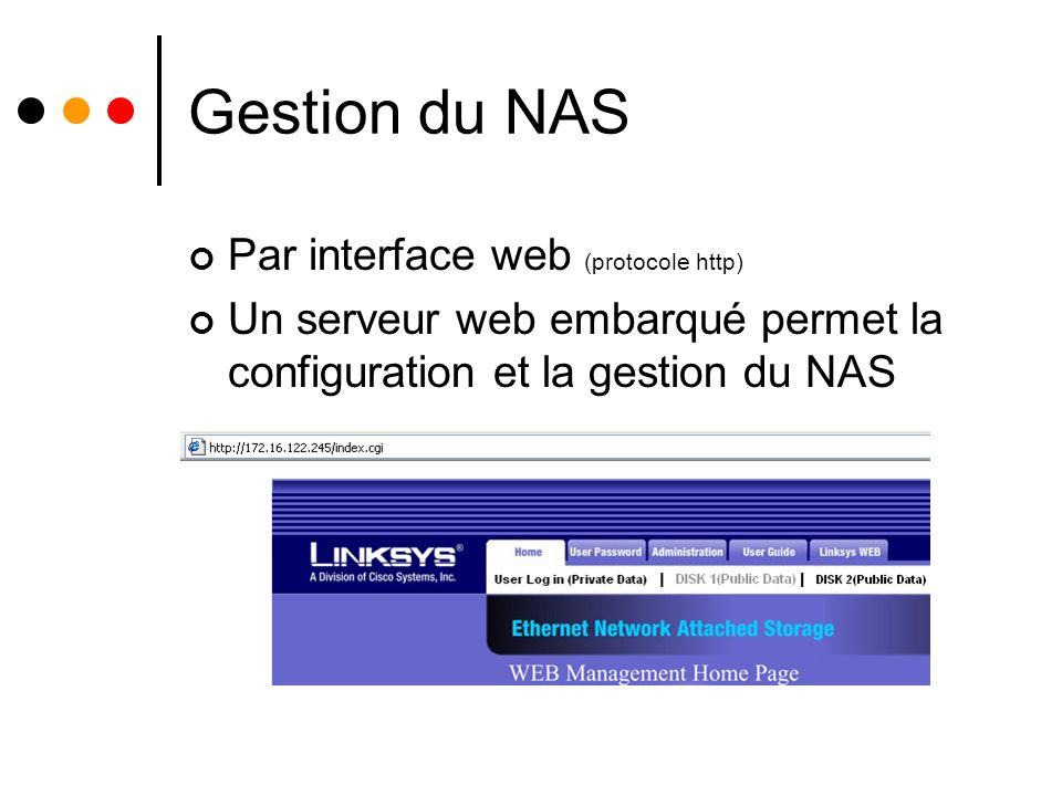 Gestion du NAS Par interface web (protocole http)
