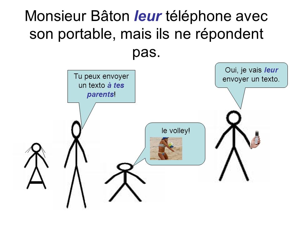 Monsieur Bâton leur téléphone avec son portable, mais ils ne répondent pas.