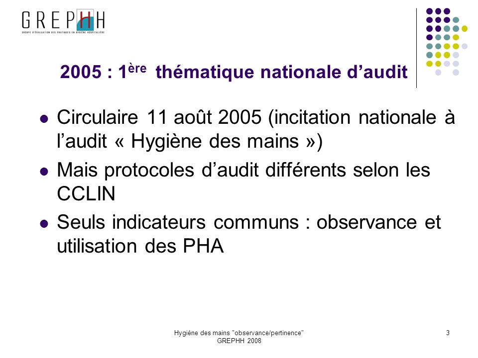 2005 : 1ère thématique nationale d’audit
