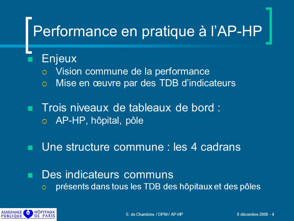 Performance en pratique à l’AP-HP