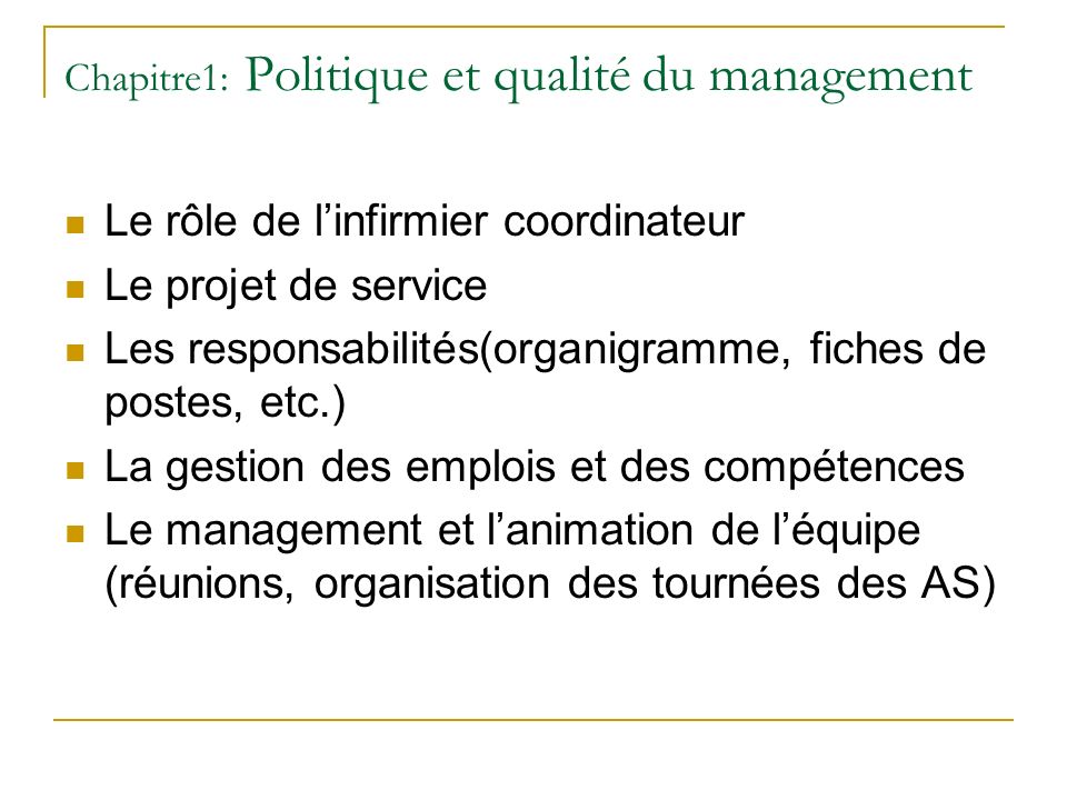 Chapitre1: Politique et qualité du management