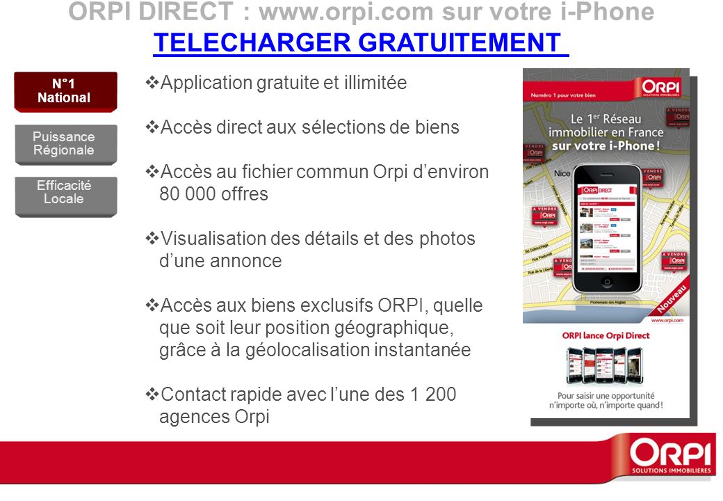 ORPI DIRECT :   sur votre i-Phone TELECHARGER GRATUITEMENT