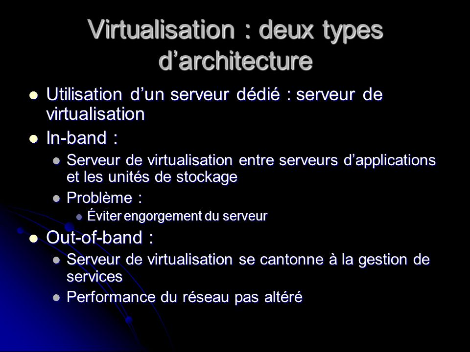Virtualisation : deux types d’architecture