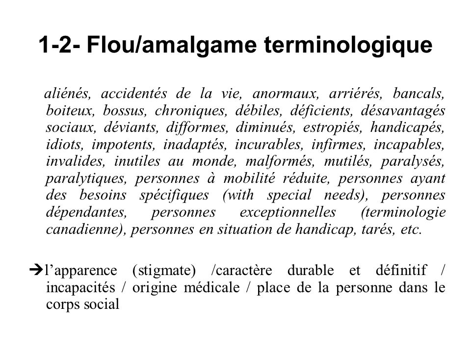 1-2- Flou/amalgame terminologique
