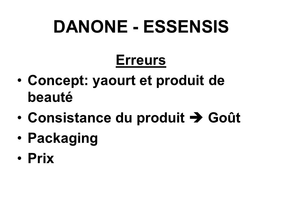 DANONE - ESSENSIS Erreurs Concept: yaourt et produit de beauté