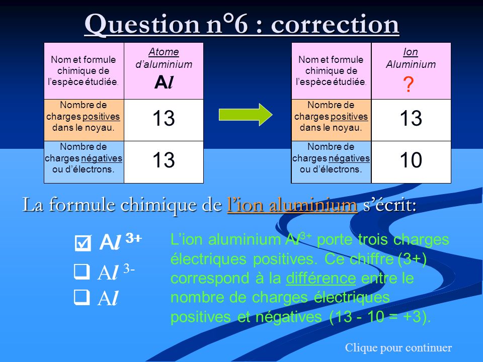 Question n°6 : correction