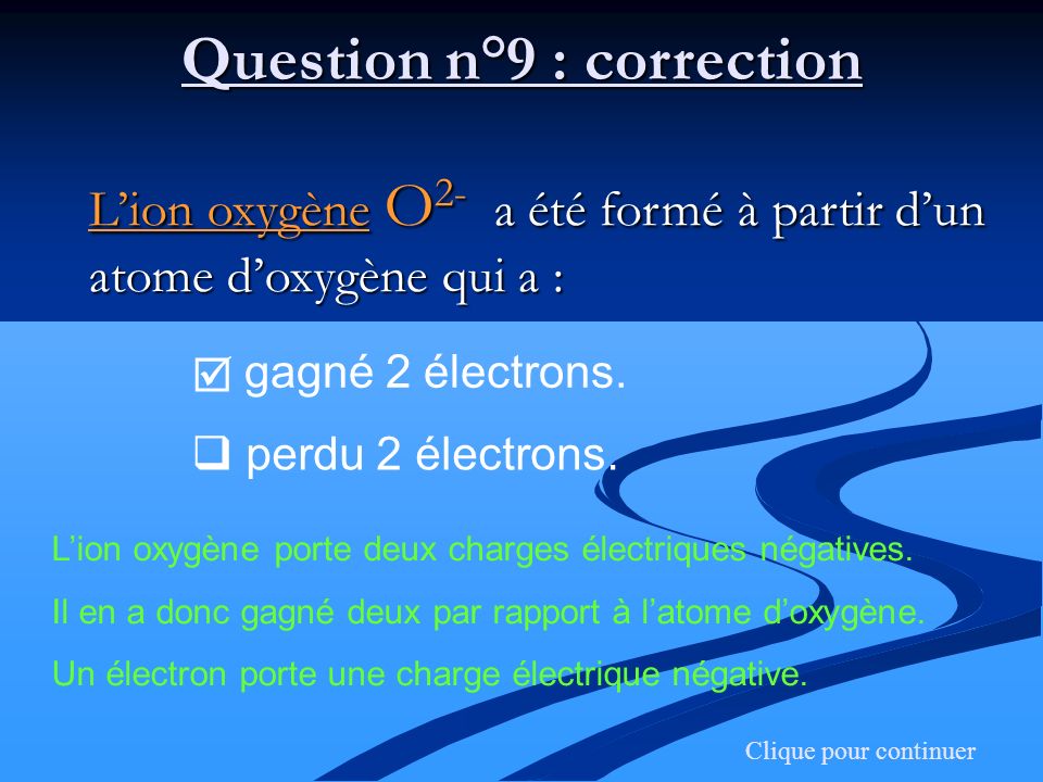 Question n°9 : correction
