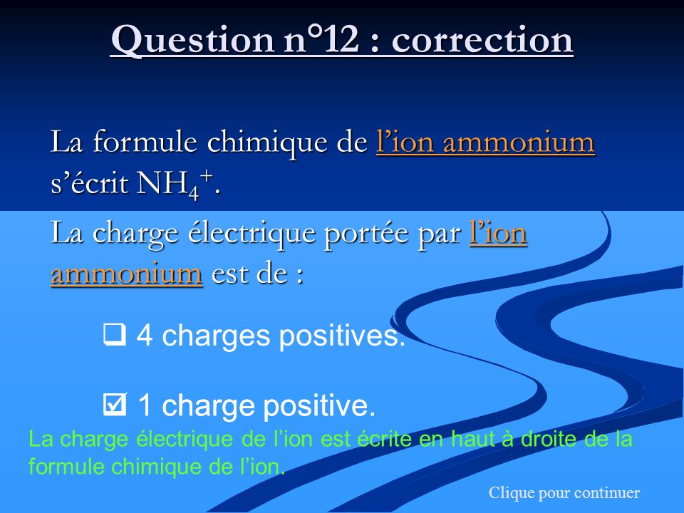Question n°12 : correction