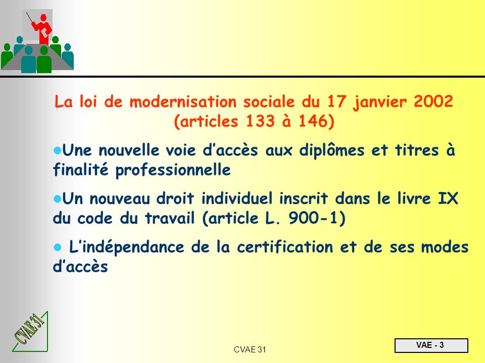 La loi de modernisation sociale du 17 janvier 2002 (articles 133 à 146)