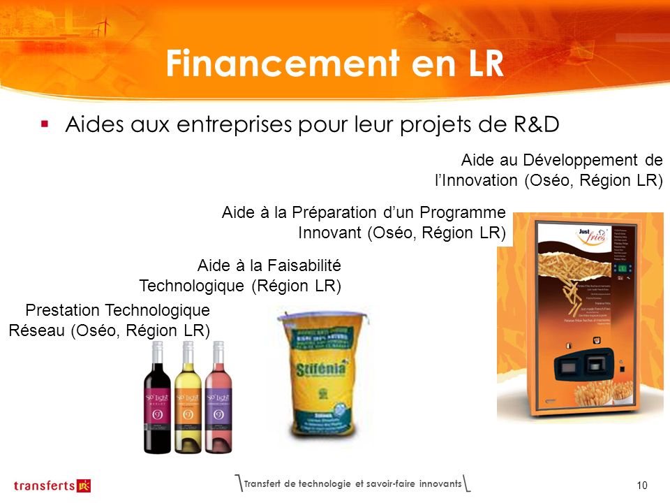 Financement en LR Aides aux entreprises pour leur projets de R&D