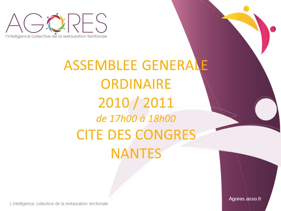 ASSEMBLEE GENERALE ORDINAIRE 2010 / 2011 de 17h00 à 18h00 CITE DES CONGRES NANTES