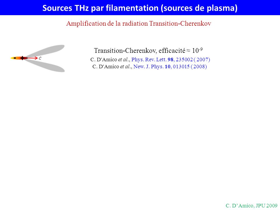 Sources THz par filamentation (sources de plasma)
