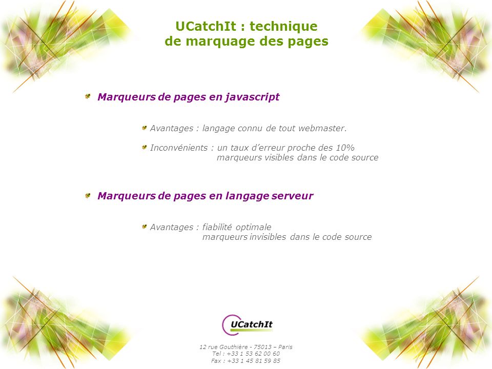 UCatchIt : technique de marquage des pages