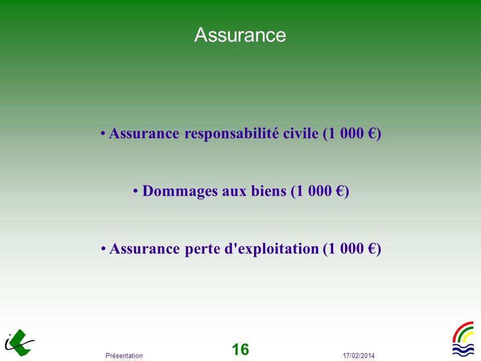 Assurance Assurance responsabilité civile (1 000 €)