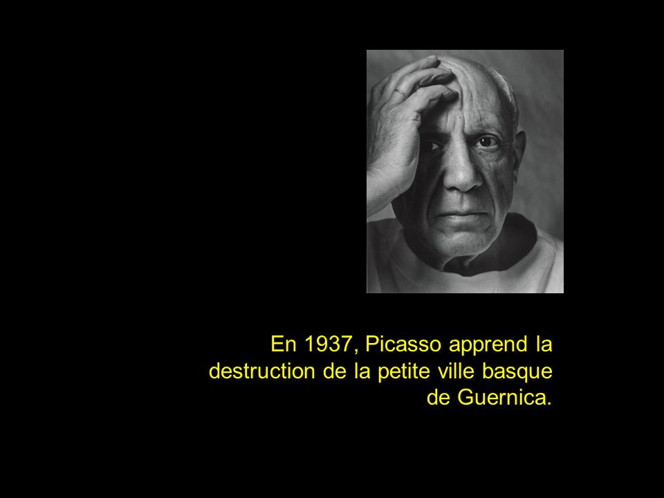 En 1937, Picasso apprend la destruction de la petite ville basque de Guernica.
