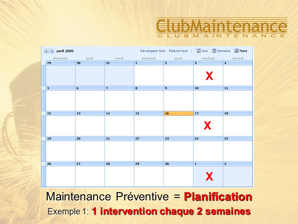 Maintenance Préventive = Planification