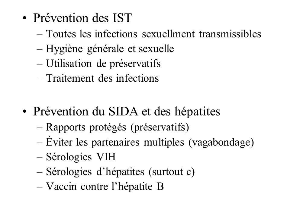 Prévention du SIDA et des hépatites