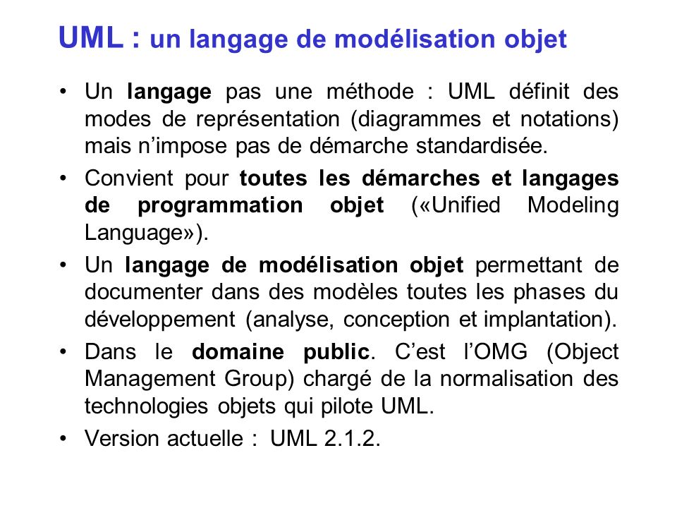 UML : un langage de modélisation objet
