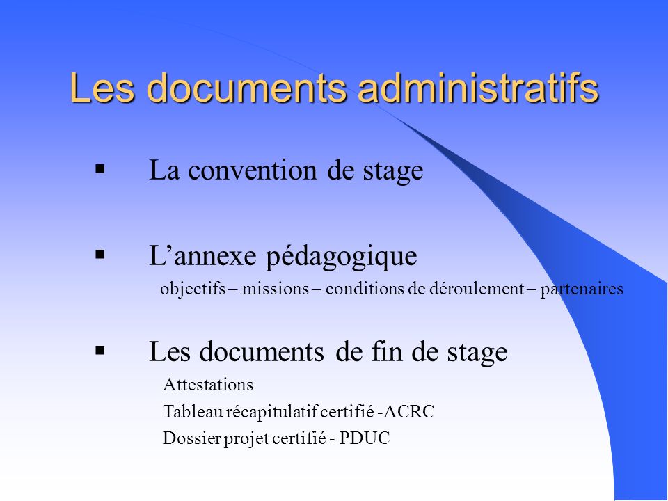 Les documents administratifs